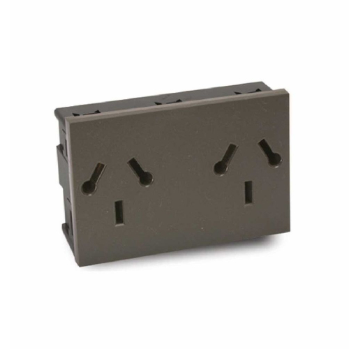 Módulo toma combinación doble gris